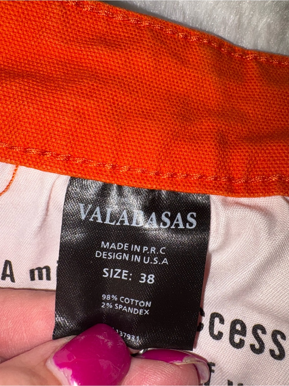 Valabasas Orange Carpenter Tapered ButtonFly Cargo Pants 38 - Picture 11 of 12